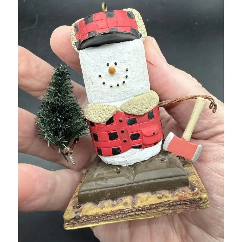 Midwest CBK The Original Smores Lumberjack Snowman Ornament Buffalo Plaid Axe
